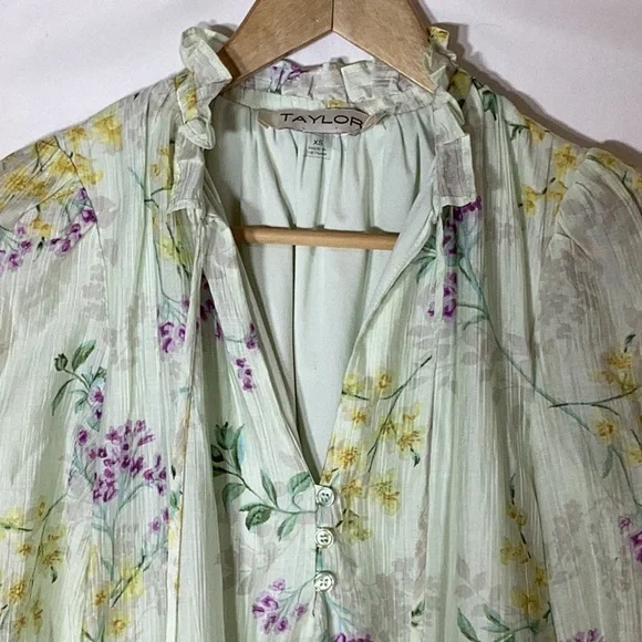 NWT Taylor Ruffle Hem Smock Dress Size XS - Picture 7 of 13